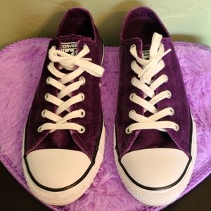 Converse All Star Purple Velvet Shoes!